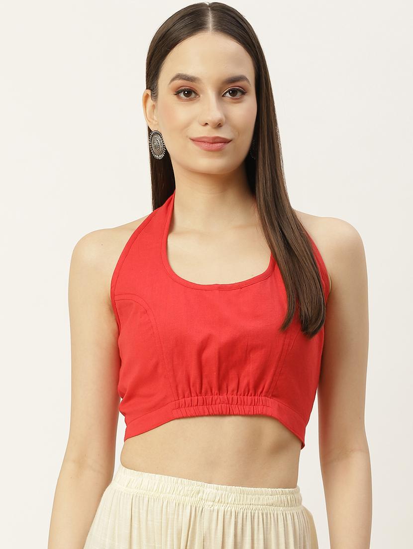 women red halter neck blouse - 20009550 -  Zoom Image - 0