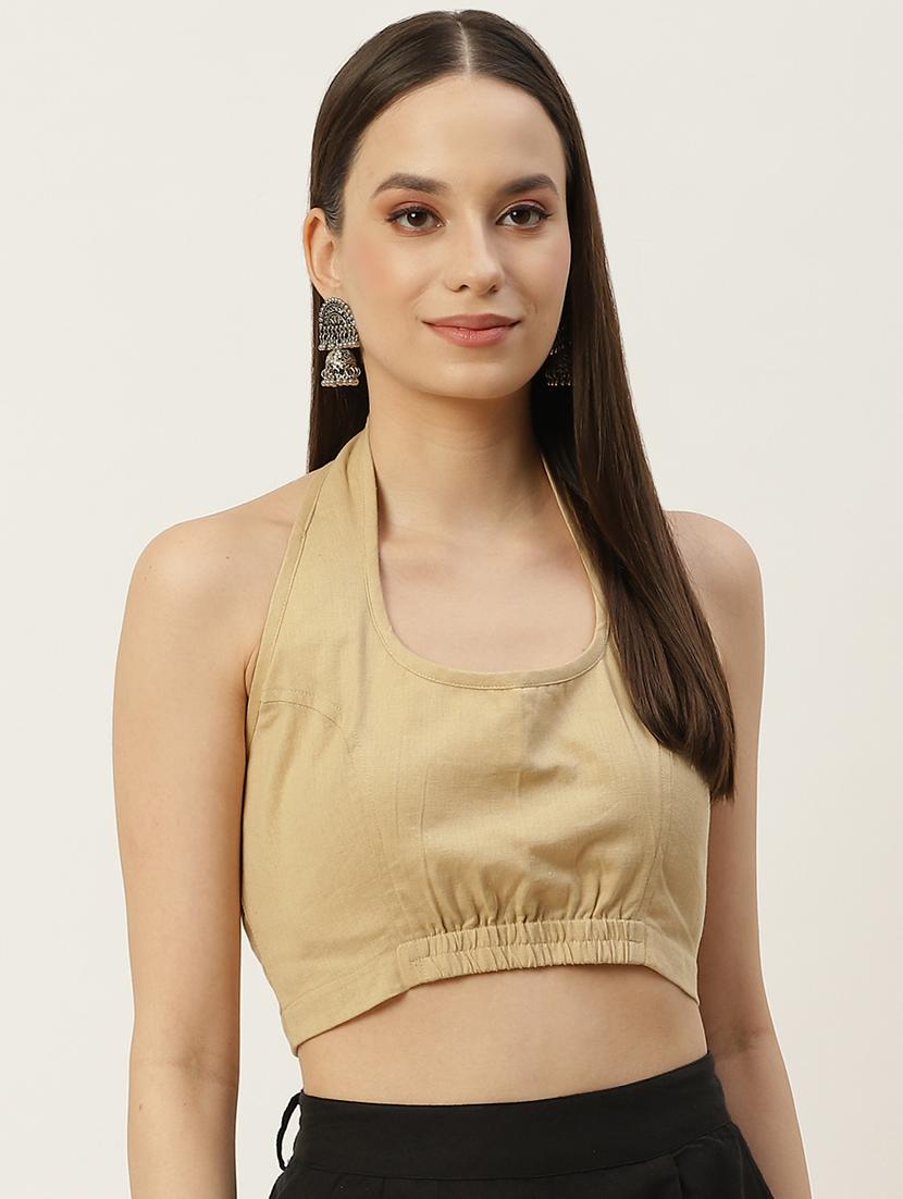 women beige halter neck blouse - 20009552 -  Zoom Image - 0