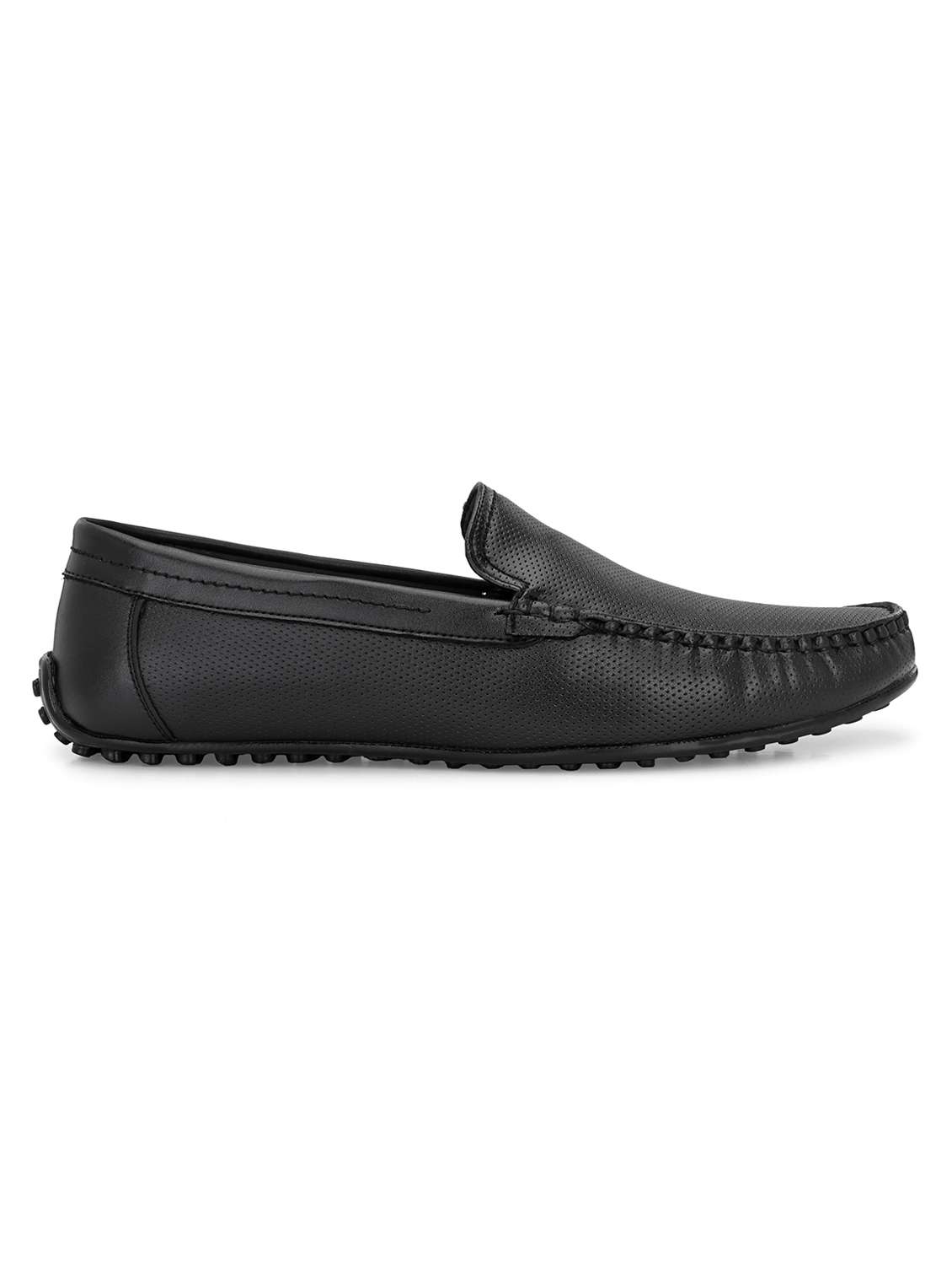 black solid slip on loafer - 20009651 -  Standard Image - 1