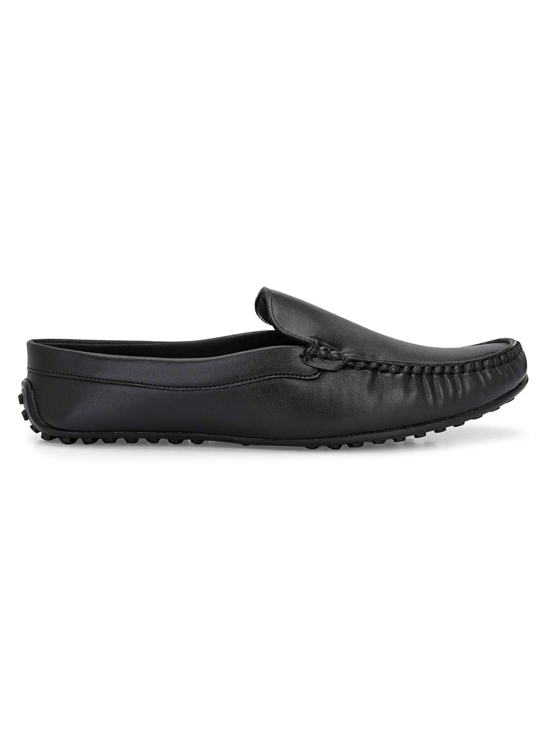 black solid slip on loafer - 20009655 -  Standard Image - 1