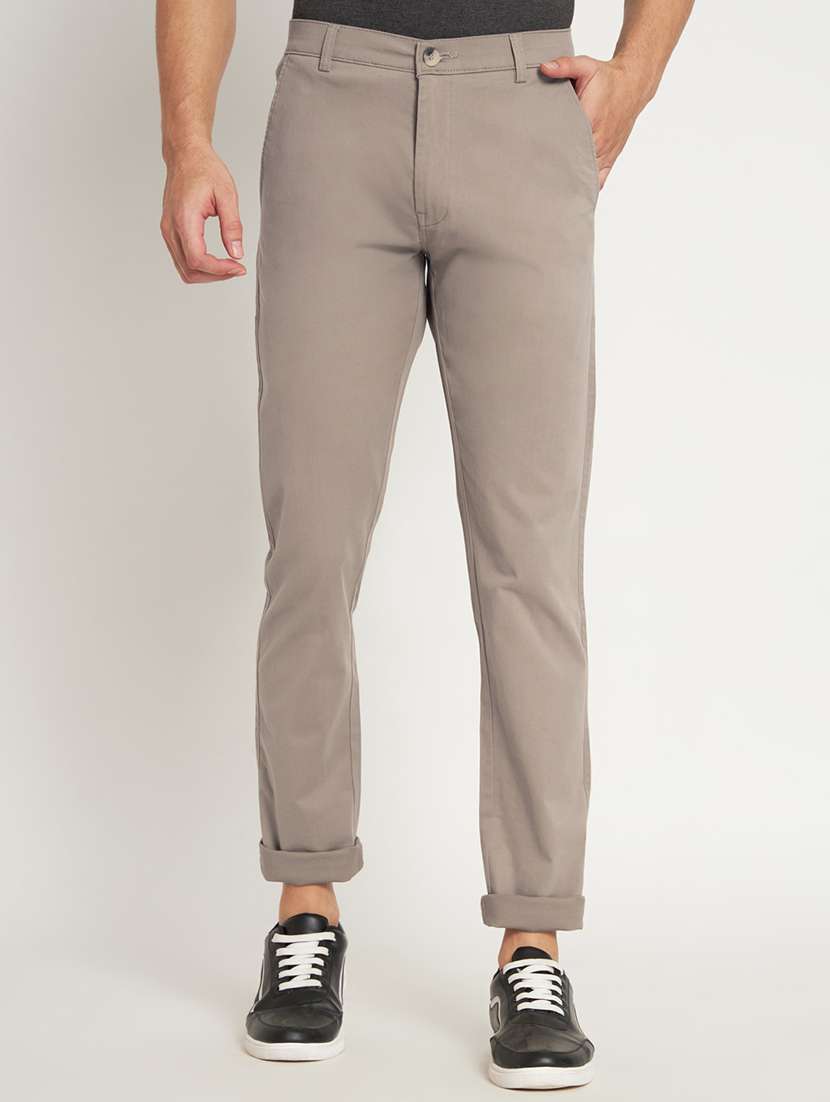 beige cotton chinos casual trousers