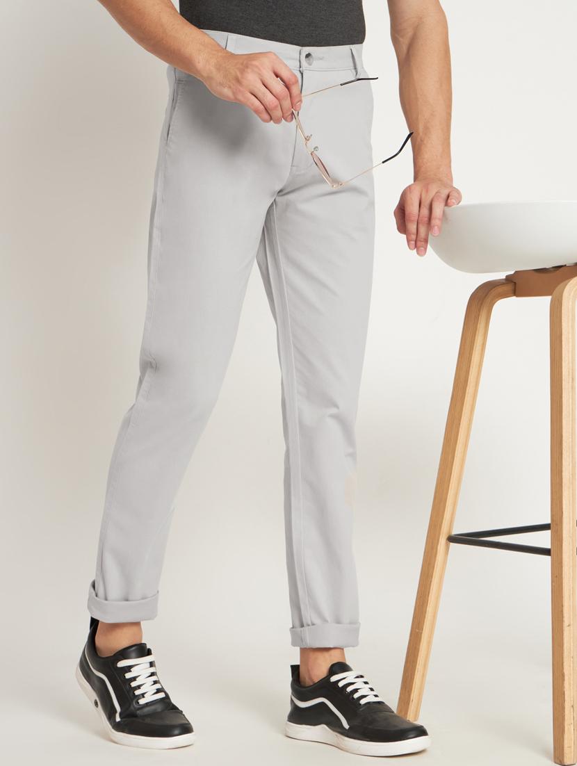 grey cotton chinos casual trousers - 20009712 - Standard Image - 4