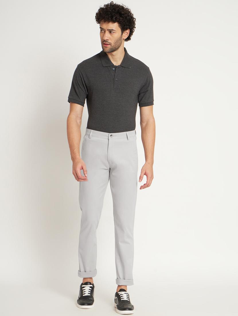 grey cotton chinos casual trousers - 20009712 - Standard Image - 6