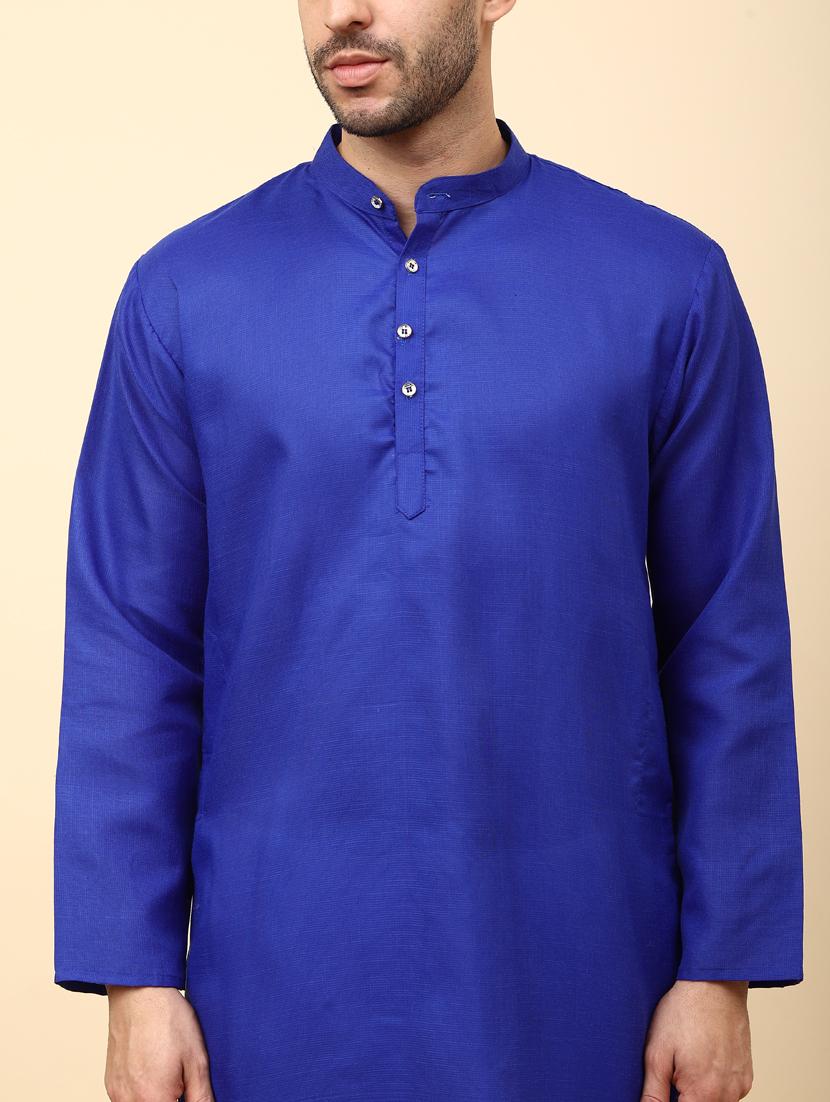 mandarin neck solid long kurta - 20009744 - Standard Image - 4