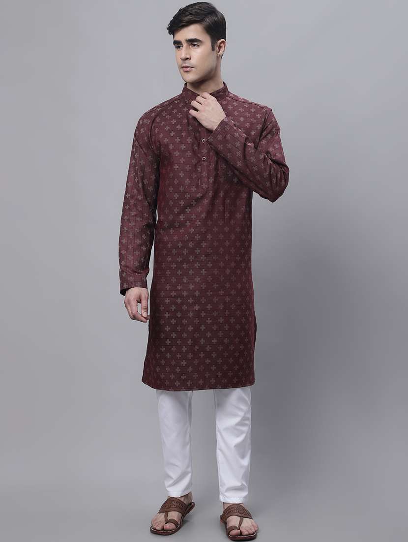 mandarin neck printed long kurta
