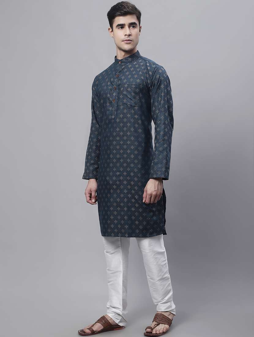 mandarin neck printed long kurta - 20009840 -  Standard Image - 1
