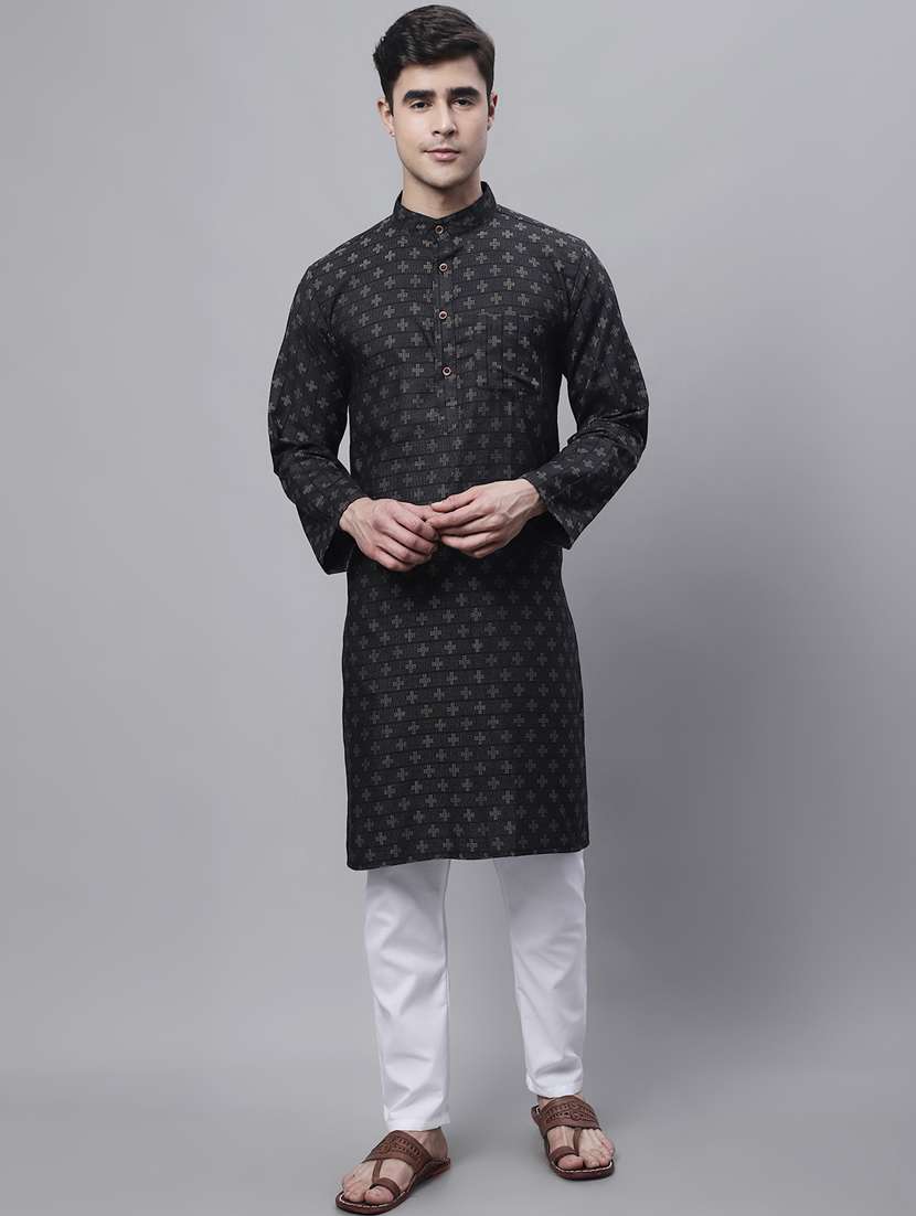 mandarin neck printed long kurta - 20009842 -  Zoom Image - 0