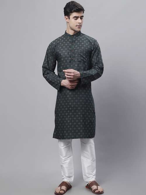 Mandarin Neck Printed Long Kurta