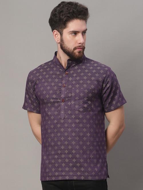 mandarin neck printed short kurta - 20009847 -  Standard Image - 0