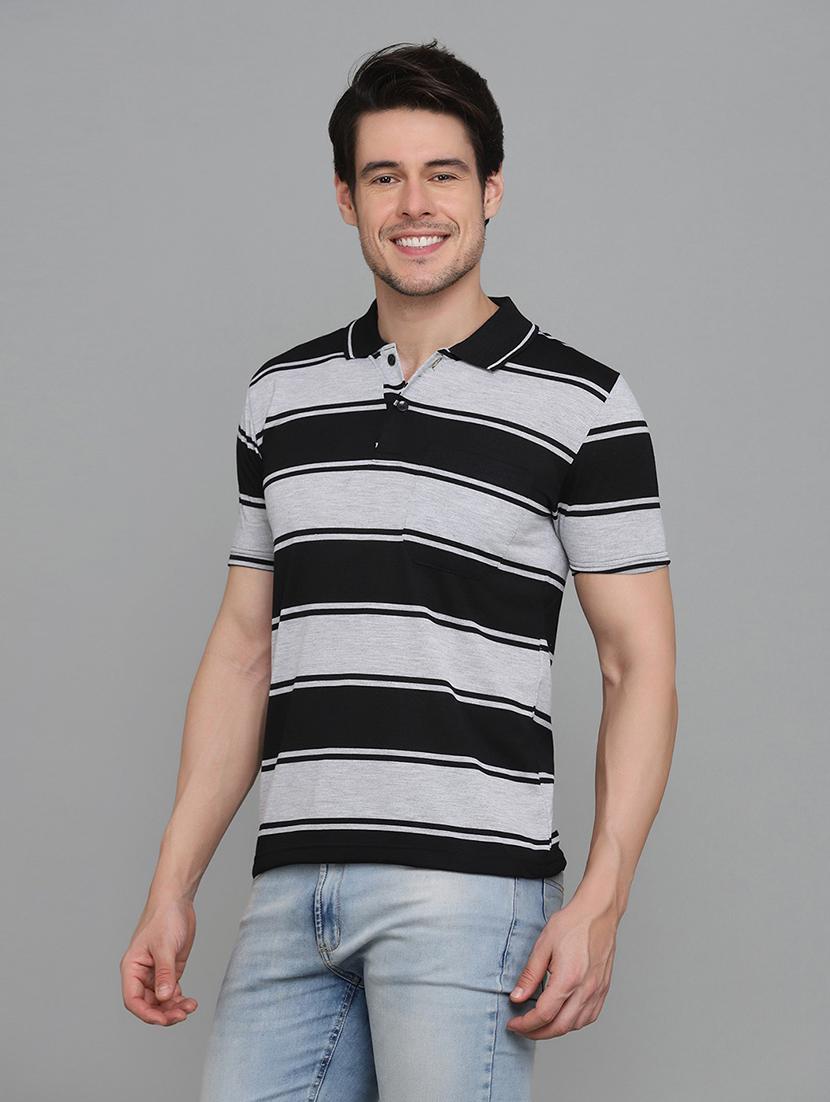 mens striped polo t-shirt  - 20010048 -  Standard Image - 1