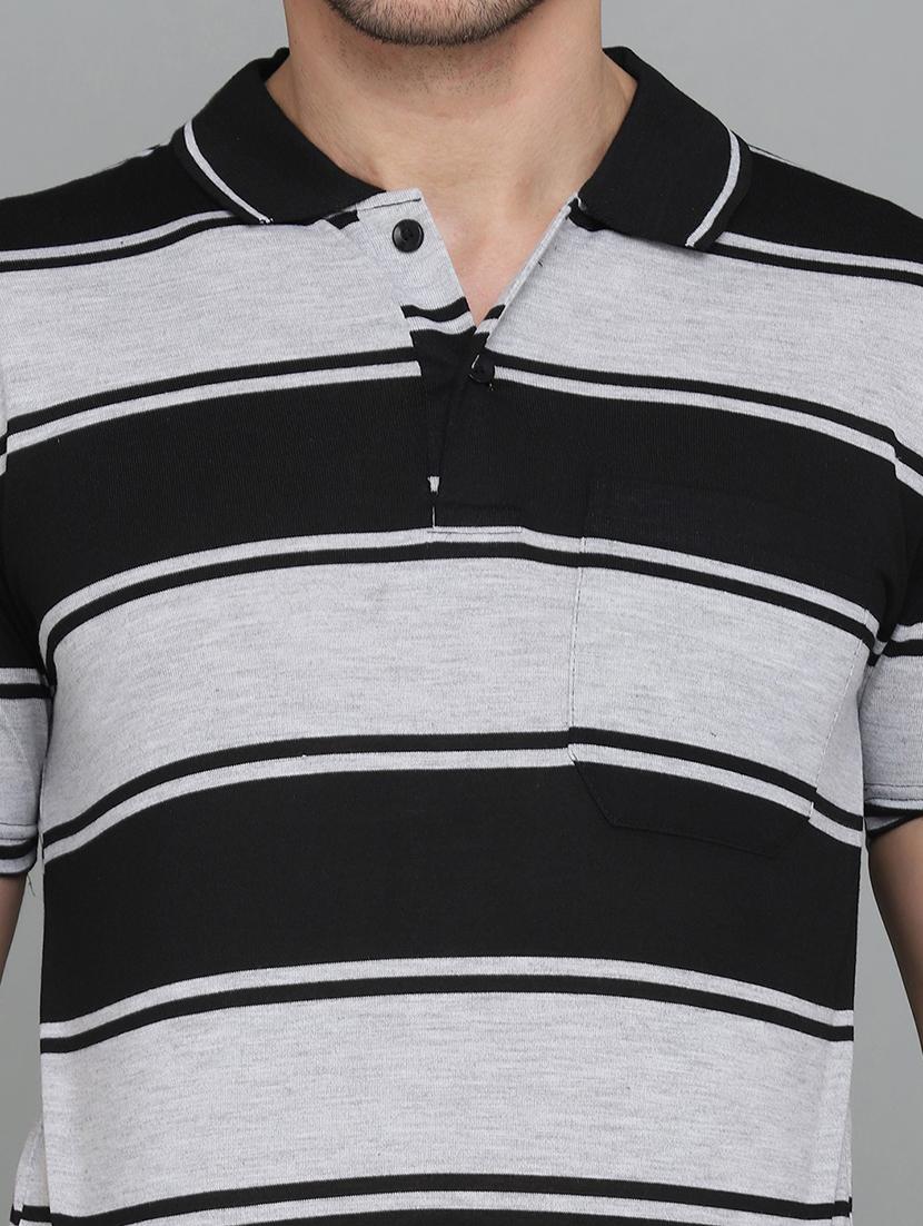 mens striped polo t-shirt - 20010048 - Standard Image - 4
