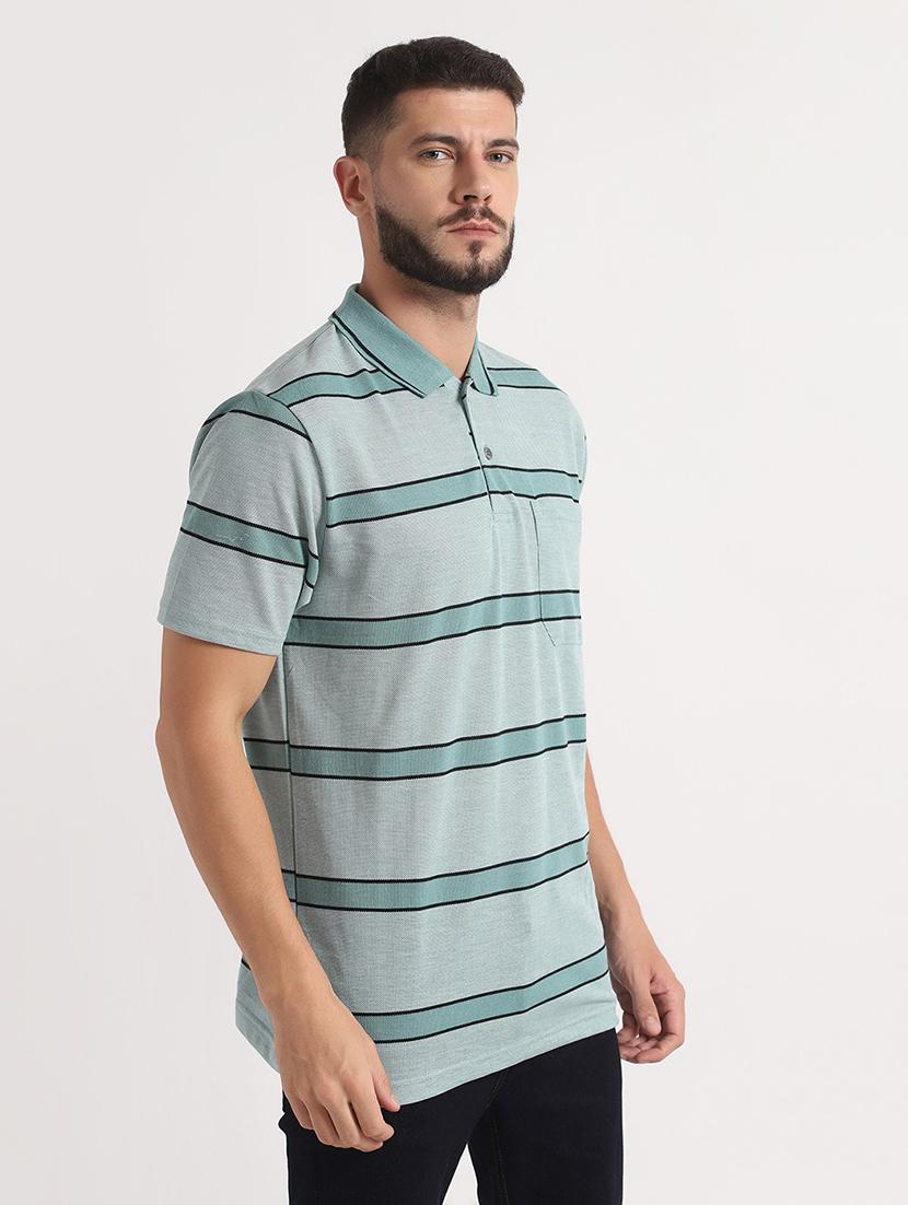 mens striped polo t-shirt - 20010075 - Standard Image - 1