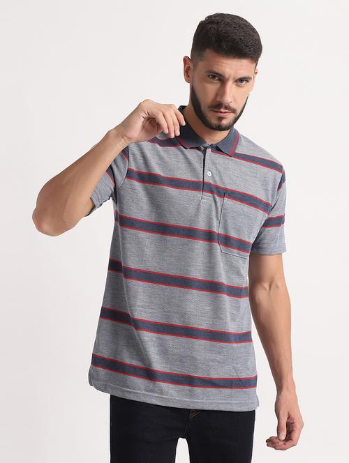 mens striped polo t-shirt - 20010077 - Standard Image - 0