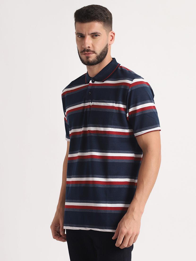 mens striped polo t-shirt - 20010079 - Standard Image - 1