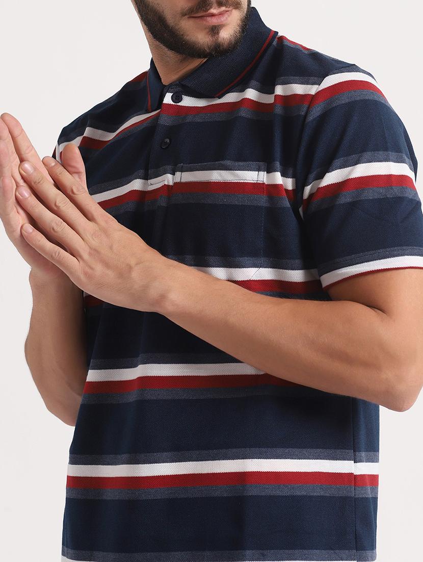mens striped polo t-shirt - 20010079 - Standard Image - 4