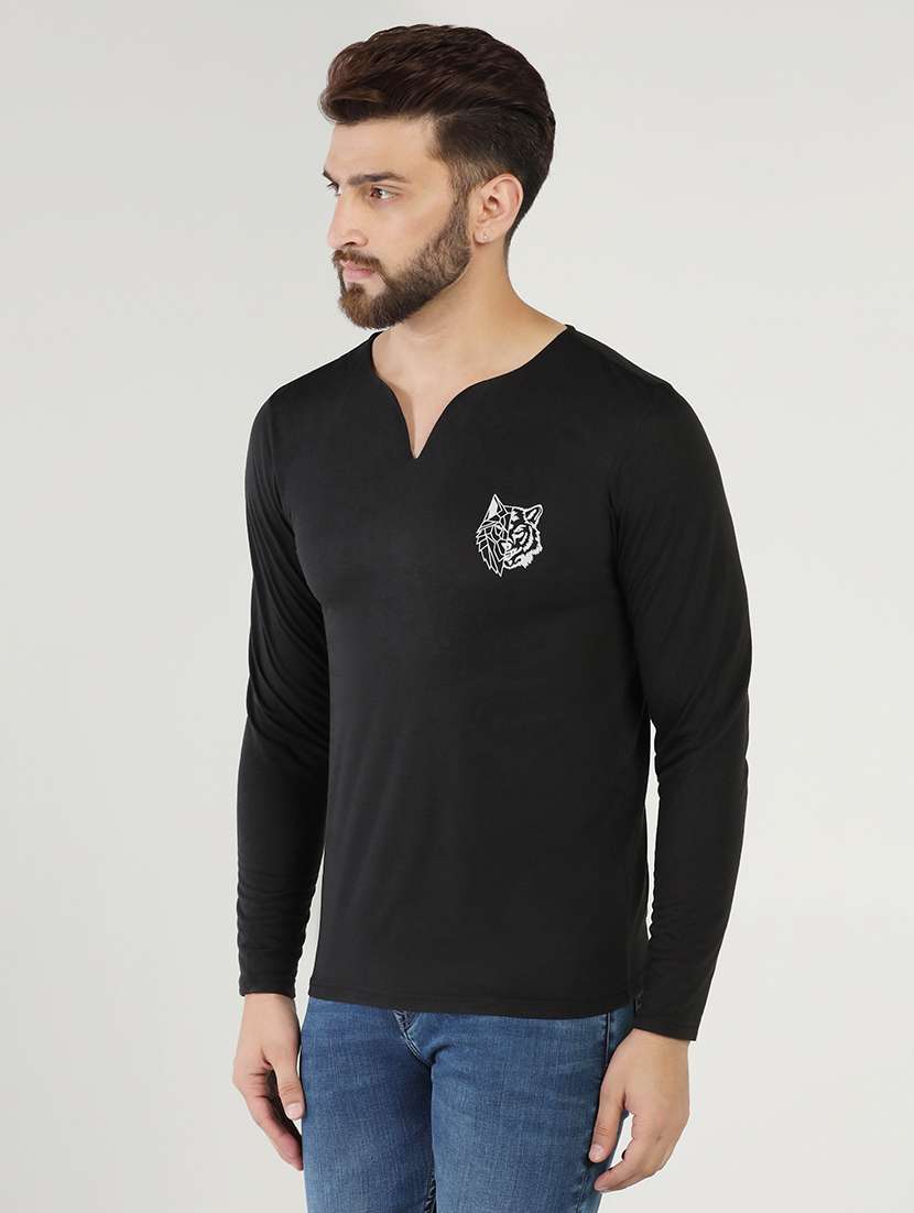 v-neck solid regular t-shirt - 20010121 -  Standard Image - 1