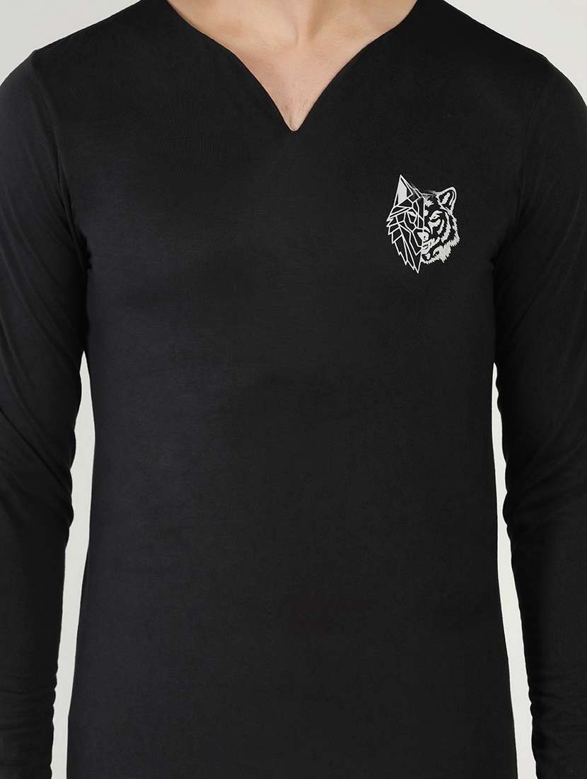 v-neck solid regular t-shirt - 20010121 -  Standard Image - 4