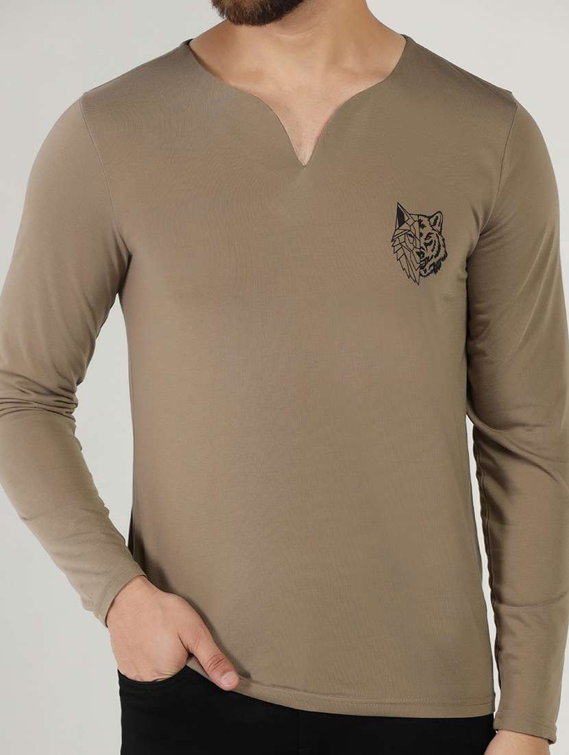 v-neck solid regular t-shirt - 20010122 -  Standard Image - 4