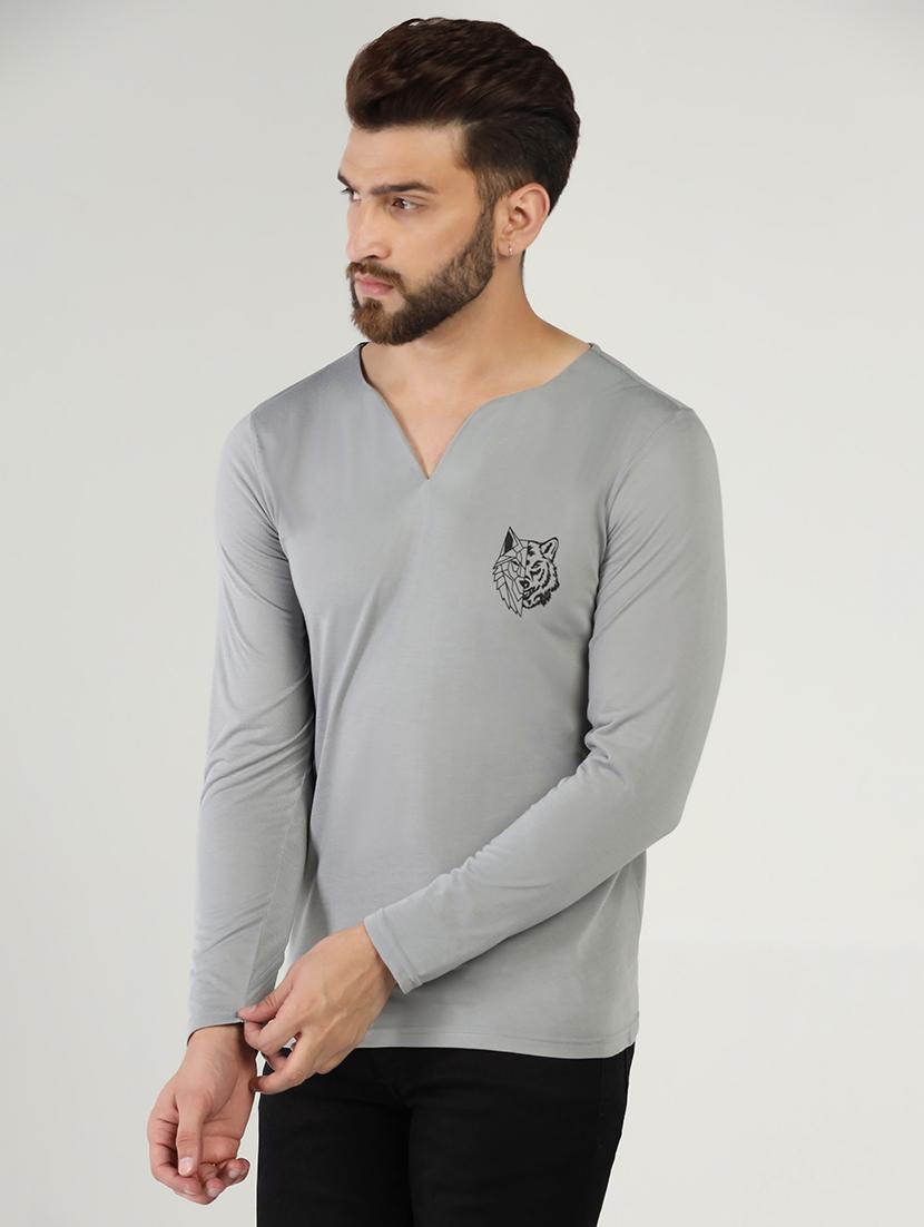 v-neck solid regular t-shirt - 20010124 - Standard Image - 1
