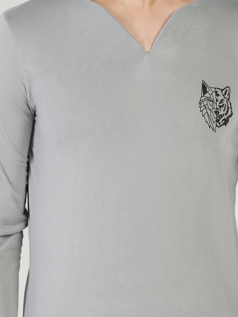 v-neck solid regular t-shirt - 20010124 - Standard Image - 4
