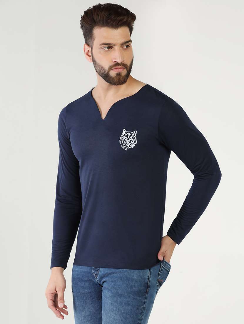 v-neck solid regular t-shirt - 20010126 -  Standard Image - 1