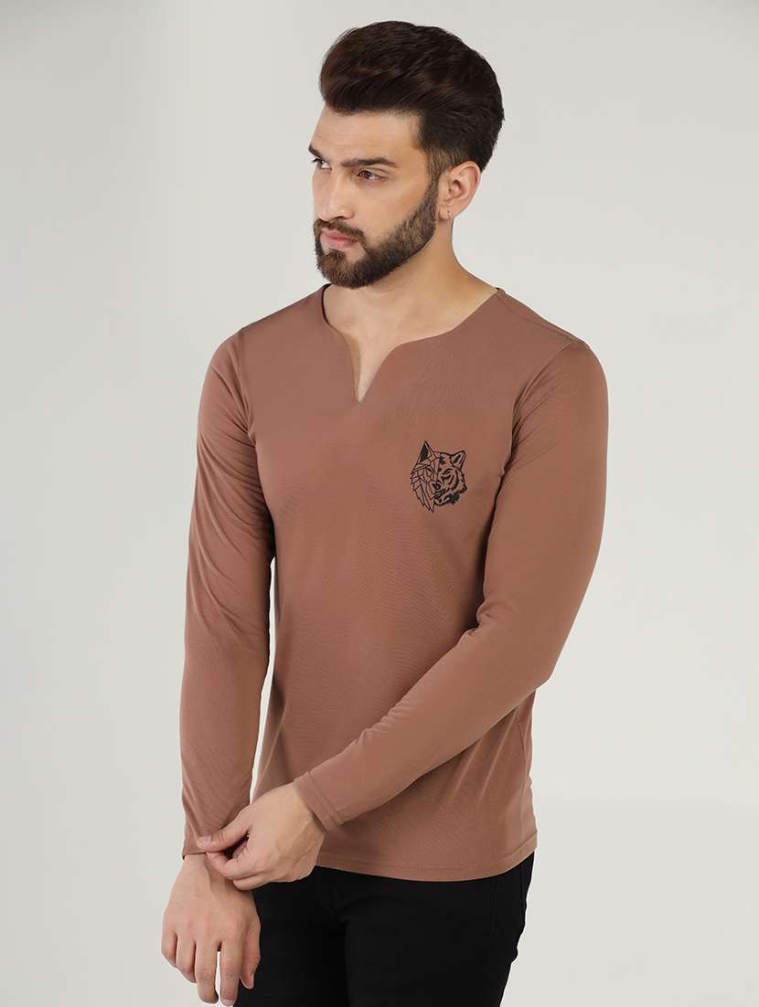 v-neck solid regular t-shirt - 20010127 -  Standard Image - 1