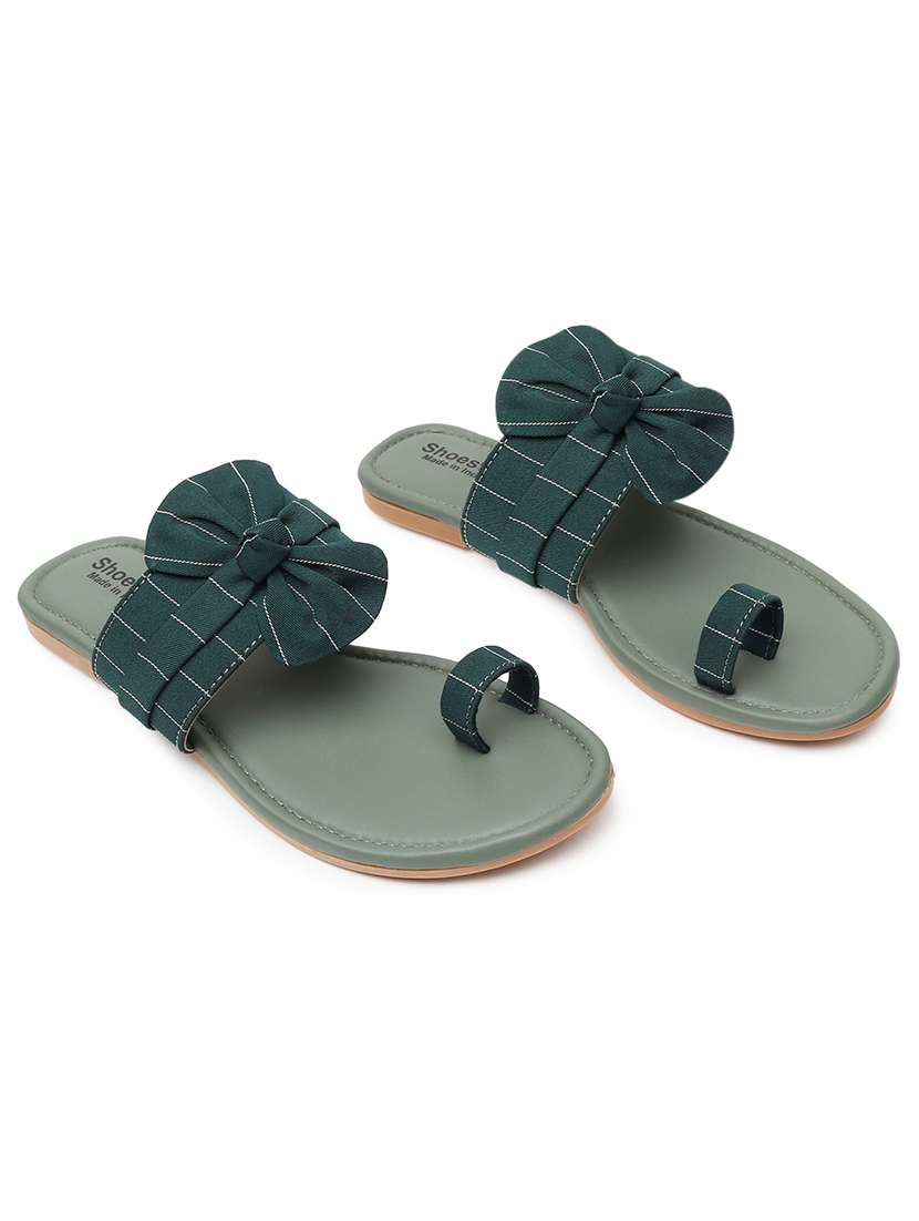 green nubuck leather one toe sandals - 20010519 - Standard Image - 1