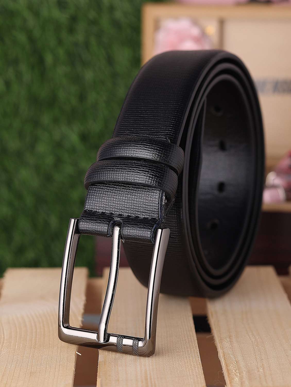 black leather belt