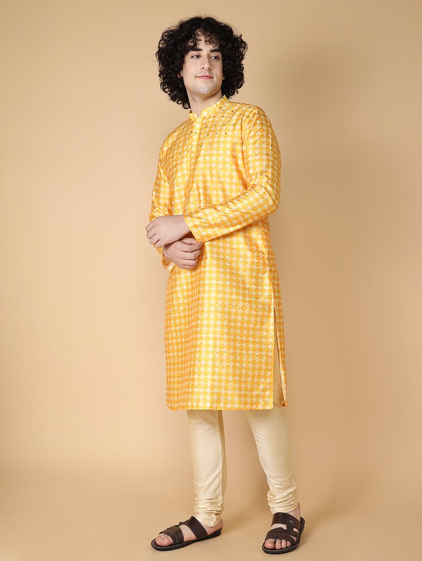 mandarin neck printed long kurta - 20011612 - Standard Image - 1