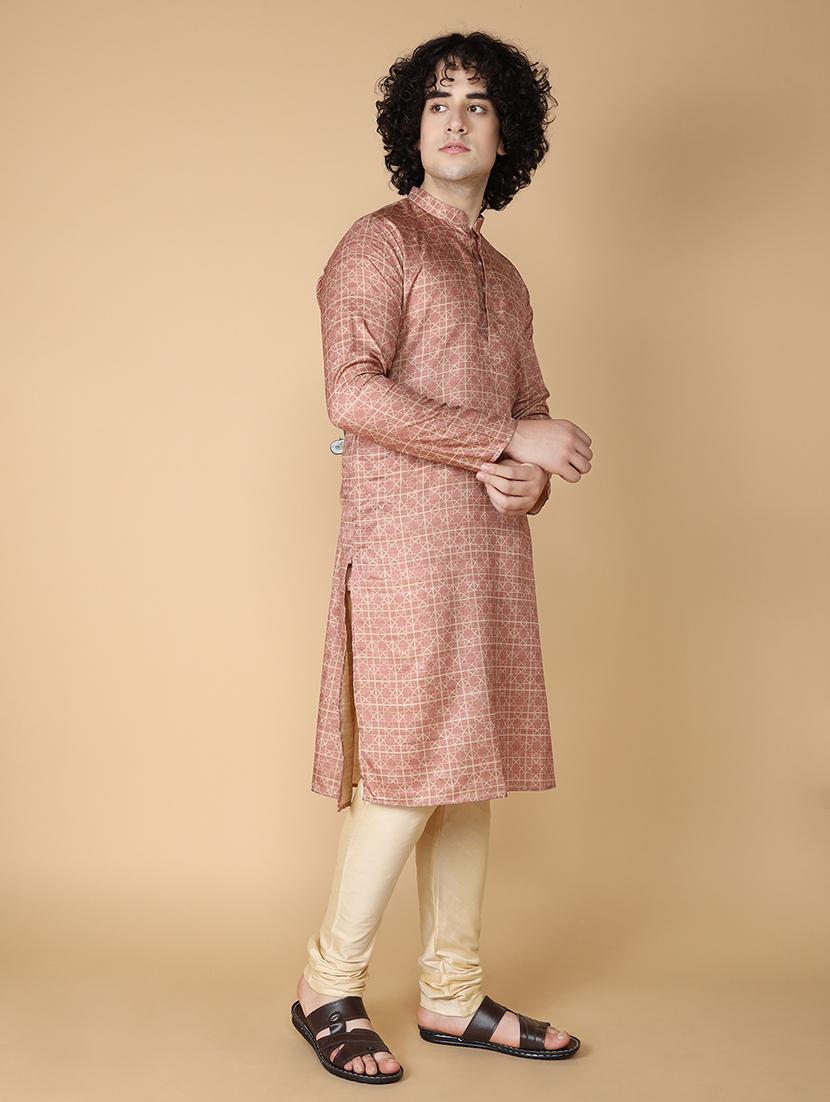 mandarin neck printed long kurta - 20011617 - Standard Image - 1