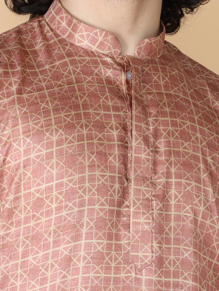 mandarin neck printed long kurta - 20011617 - Standard Image - 4