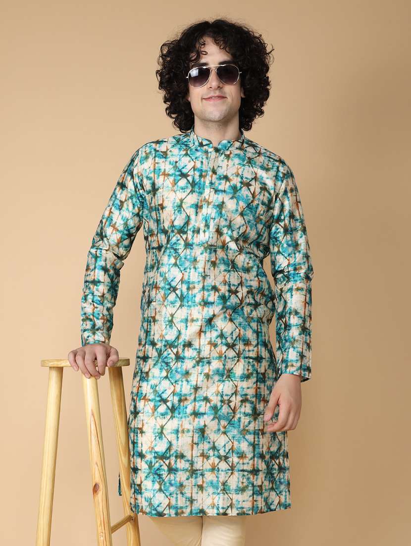 mandarin neck printed long kurta