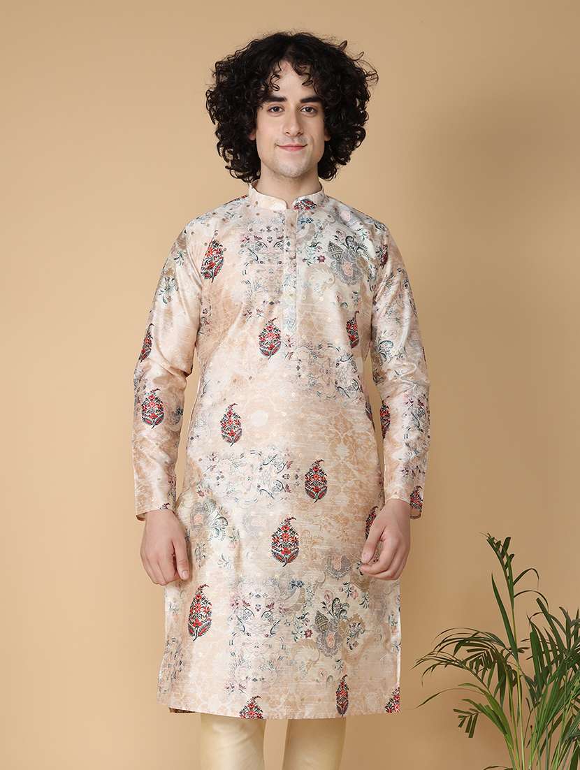 mandarin neck printed long kurta