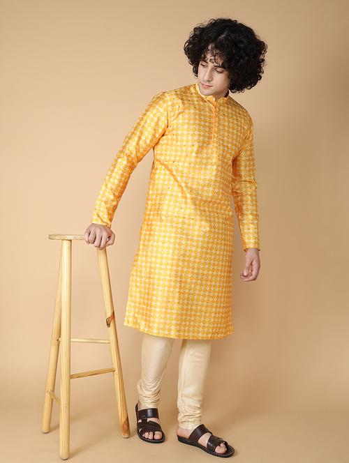 men printed kurta churidar ethnic wear set - 20011727 - Standard Image - 0