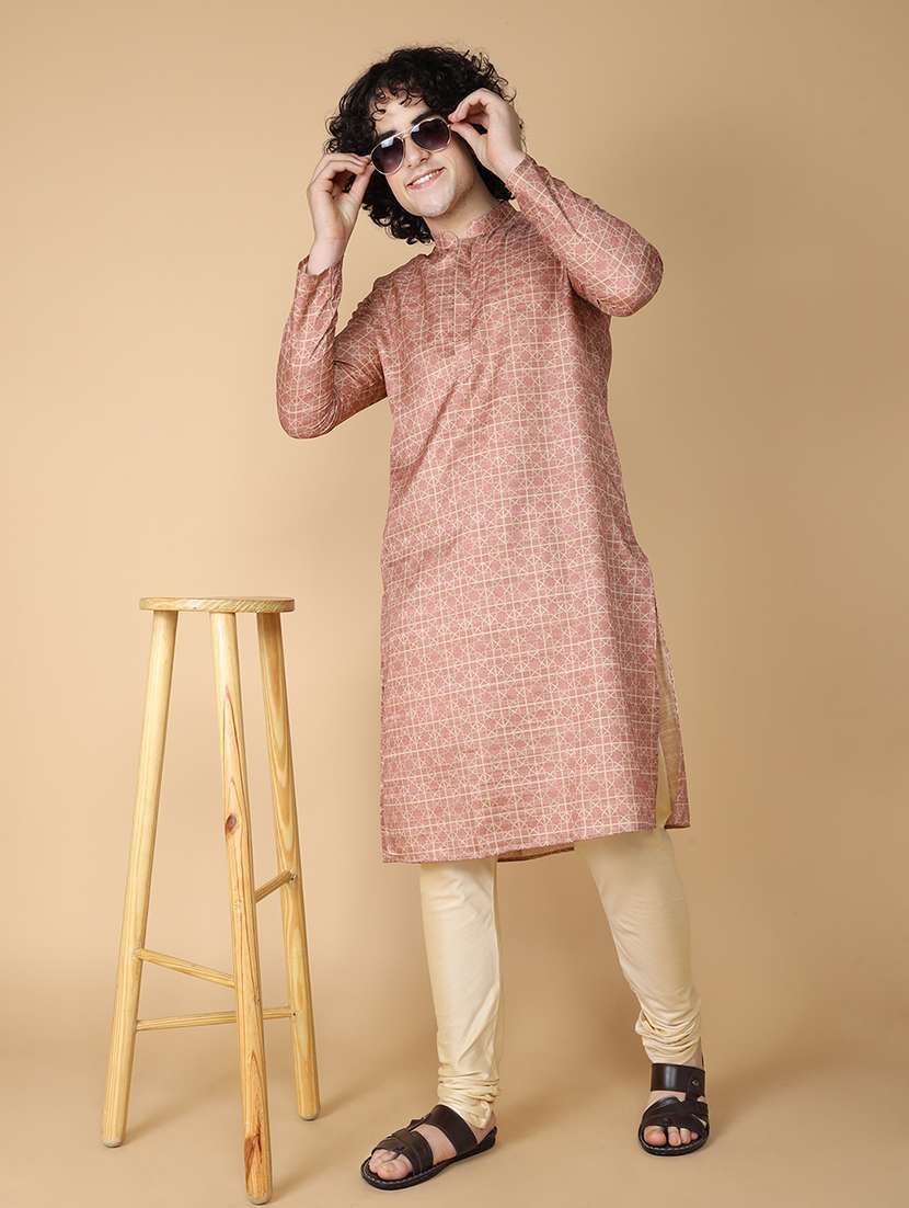 men printed kurta churidar ethnic wear set - 20011732 - Zoom Image - 0