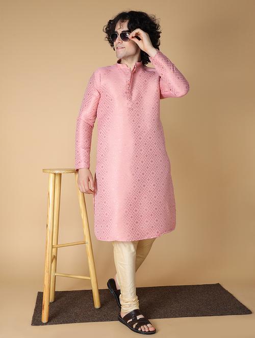 men self design kurta churidar ethnic wear set - 20011753 -  Standard Image - 0