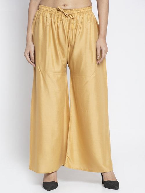 beige rayon palazzos - 20011798 -  Standard Image - 0