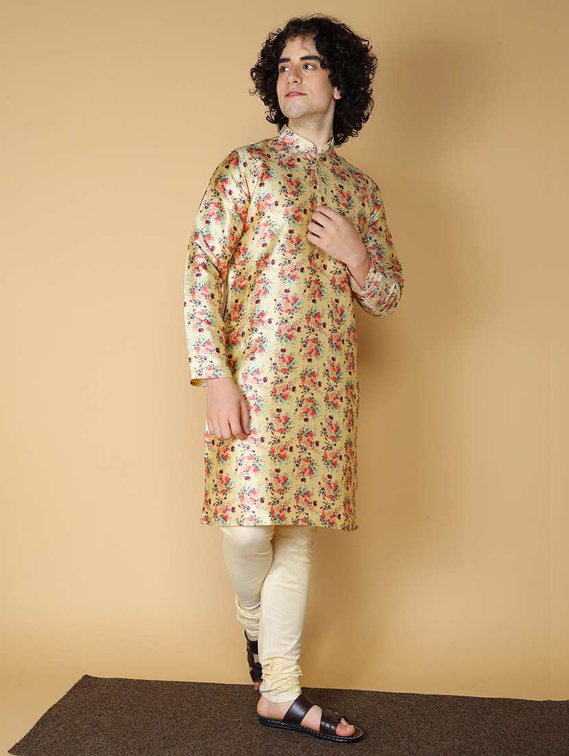 men's silk blend long kurta