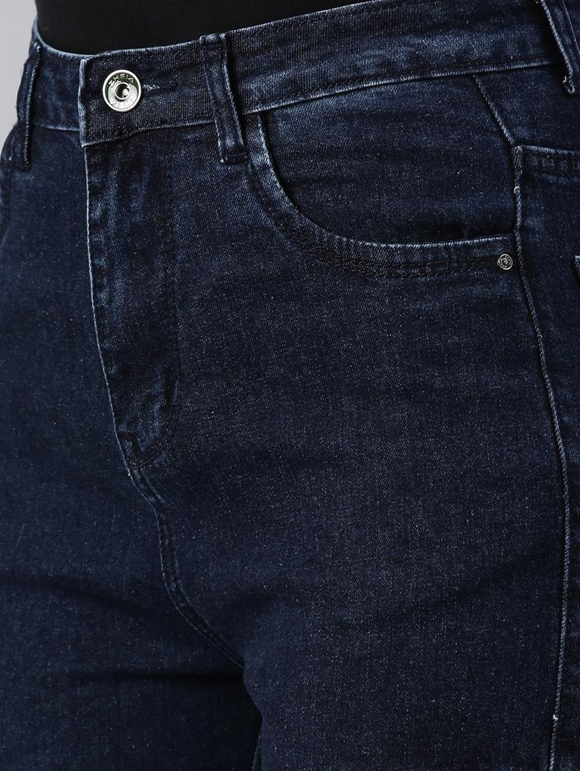 women plain blue cargos - 20011890 - Standard Image - 4