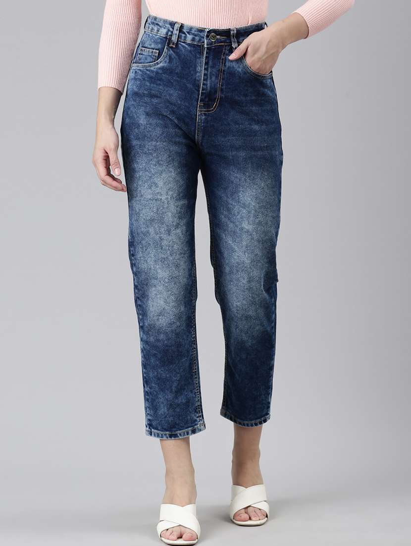 women's plain mom fit jeans