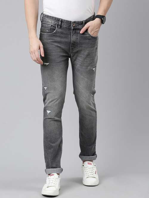 mens slim fit distressed jeans - 20011912 -  Standard Image - 0