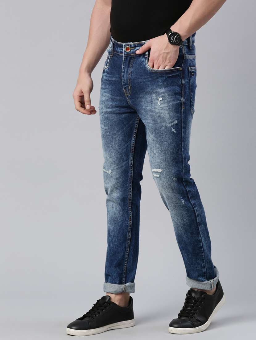 mens slim fit distressed jeans - 20011918 -  Standard Image - 1