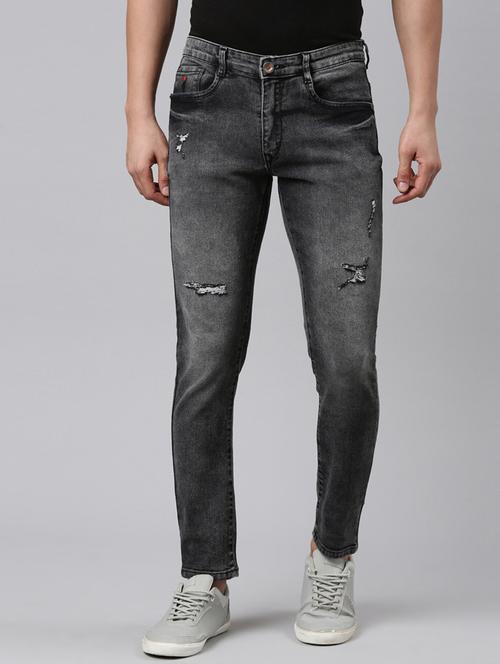 mens slim fit distressed jeans - 20011930 - Standard Image - 0