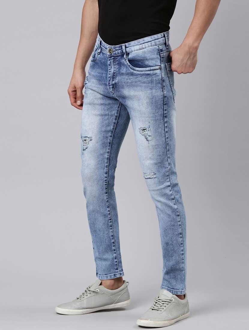 Mens Slim Fit Distressed Jeans