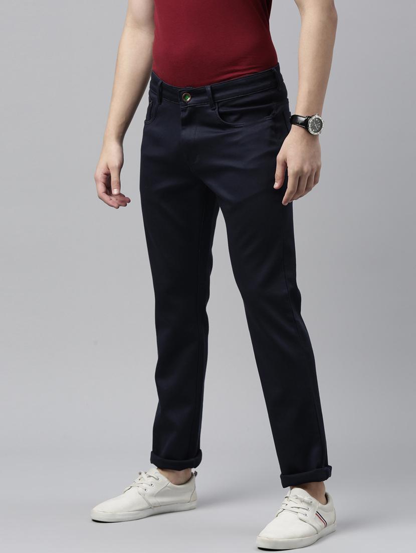 dark blue cotton plain jeans - 20011932 - Standard Image - 1
