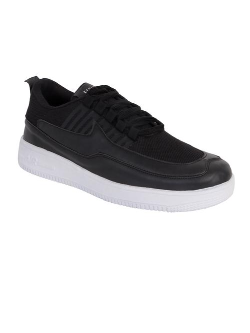 black synthetic laceup sneakers - 20012038 - Standard Image - 0