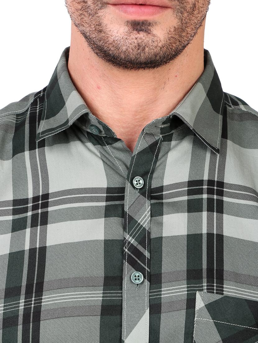 mens checks long sleeve casual shirt - 20012048 - Standard Image - 4