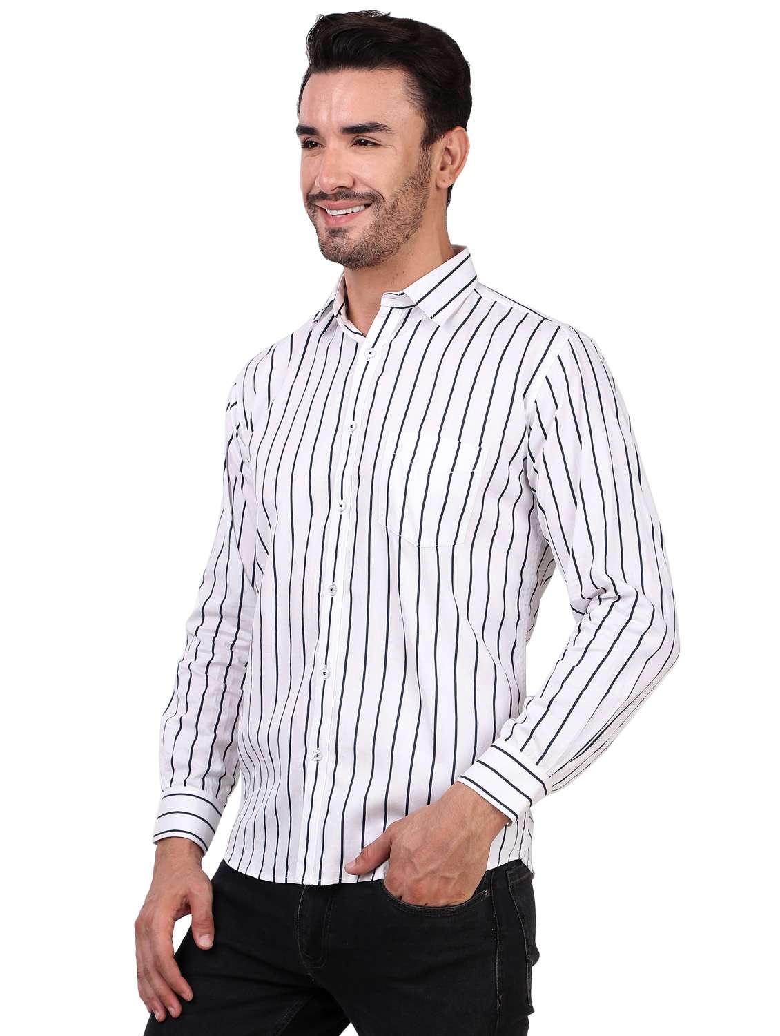 mens stripes casual shirt - 20012050 -  Standard Image - 1