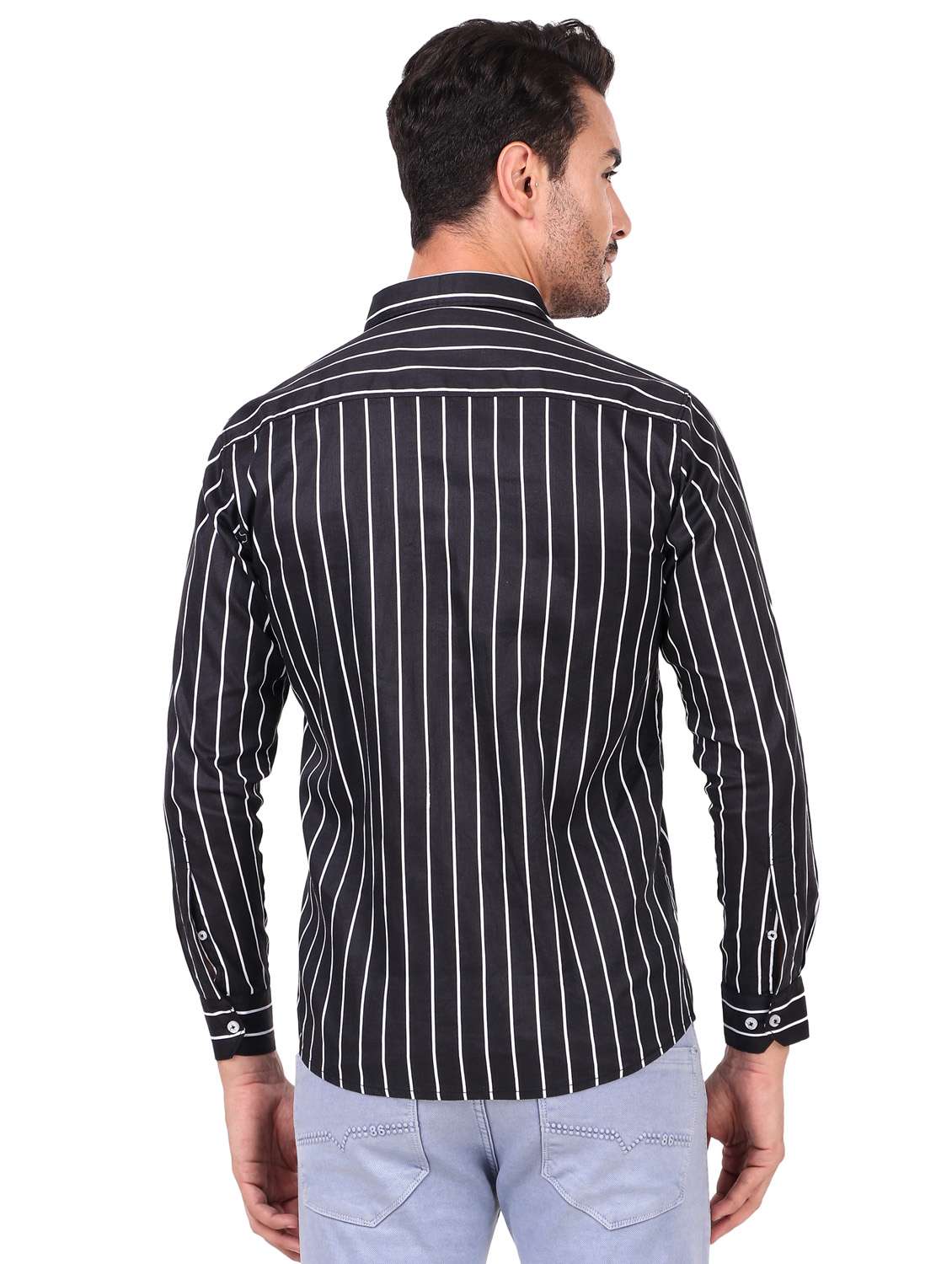 mens stripes casual shirt - 20012051 - Standard Image - 1