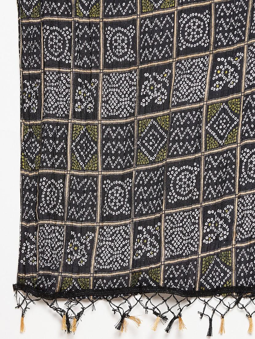 black silk blend dupatta - 20012115 - Standard Image - 4